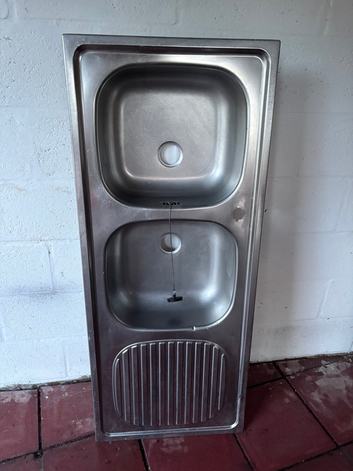 Evier inox, Huis en Inrichting, Keuken | Keukenelementen, Ophalen, Zo goed als nieuw