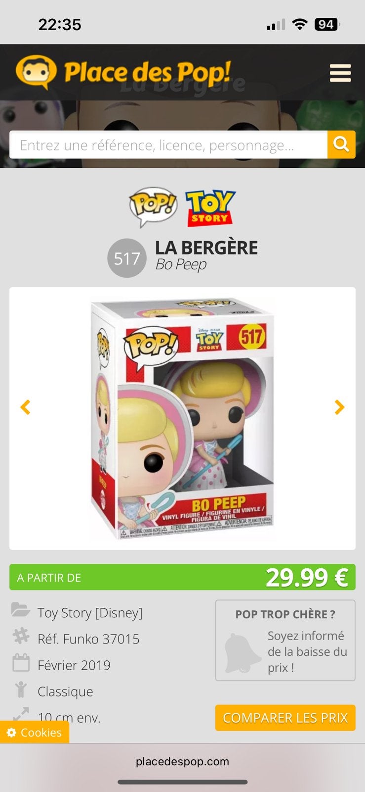 Funko pop toys story bo peep 517, Verzamelen, Ophalen of Verzenden, Zo goed als nieuw
