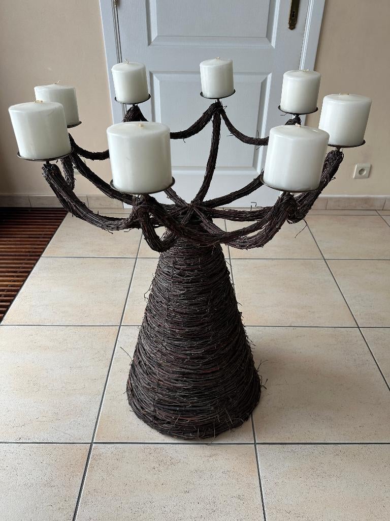 Staande kaarshouders vlechtwerk, Ophalen, Bruin, Zo goed als nieuw, 75 cm of meer