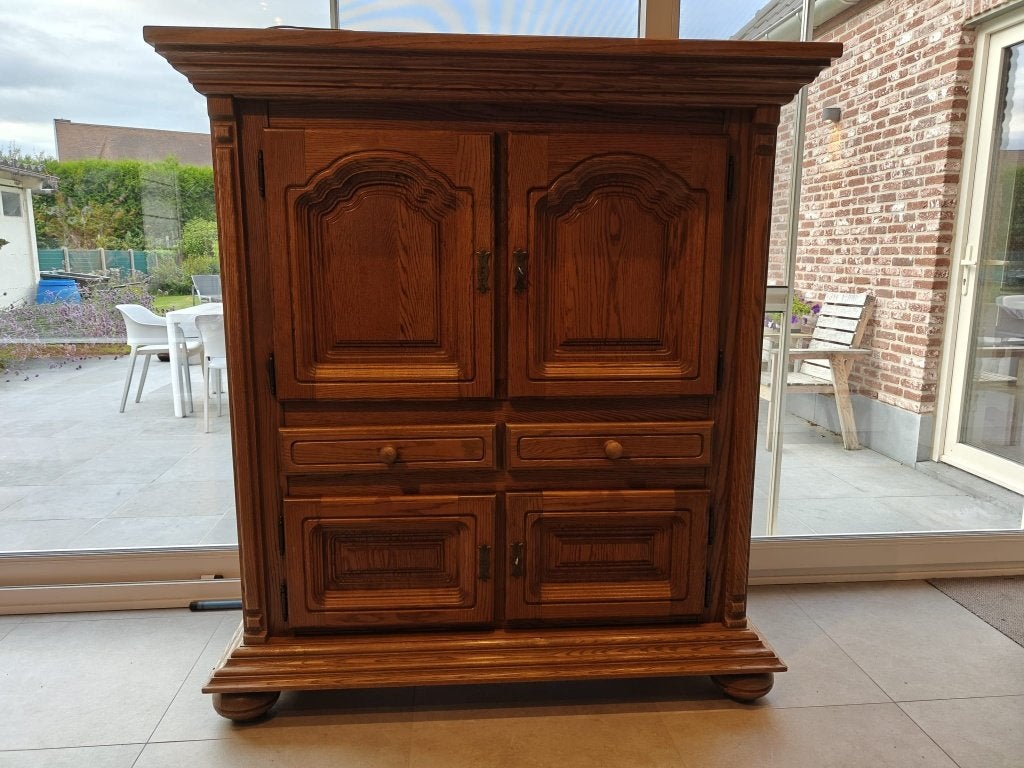 Eiken barkast / eiken wandkast, Antiquités & Art, Enlèvement