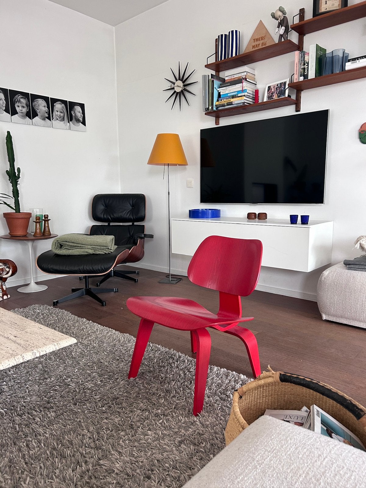 Eames LCW – Origineel Vitra – Aniline Red – Topstaat !, Ophalen, Rood