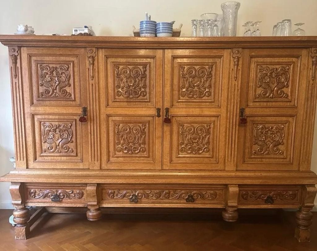 Buffet vintage en chêne - Style espagnol, 25 à 50 cm, Vintage, 150 à 200 cm, Comme neuf