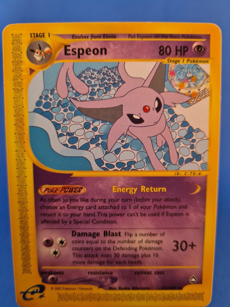 Espeon 11/147 - Aquapolis, Hobby en Vrije tijd, Verzamelkaartspellen | Pokémon, Verzenden, Gebruikt