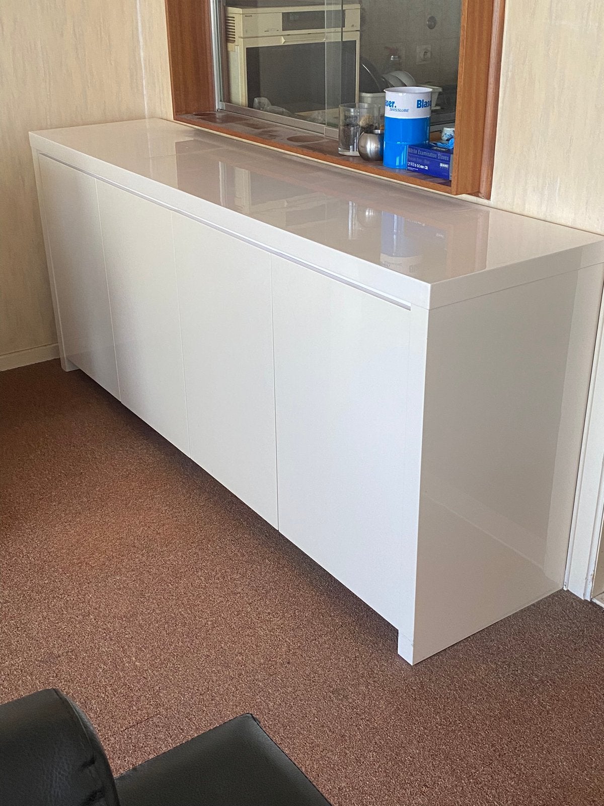 Dressoir blinkend wit, zeer mooie staat 200x90x50, Maison & Meubles, Armoires | Dressoirs, Enlèvement, Comme neuf