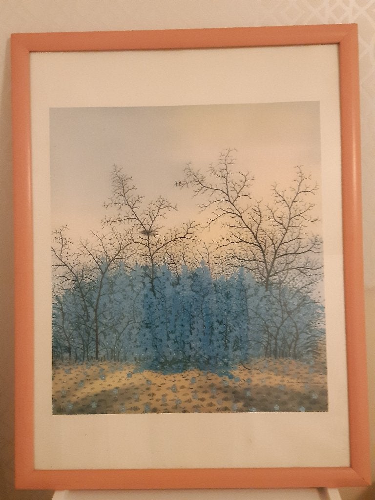 Print boom met vogels, Ophalen, Gebruikt, Print