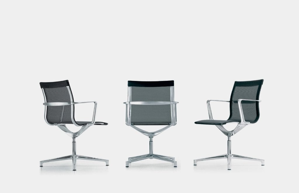 6x UNA design bureaustoel ICF mesh zwart, Ophalen, Gebruikt, Zwart, Bureaustoel