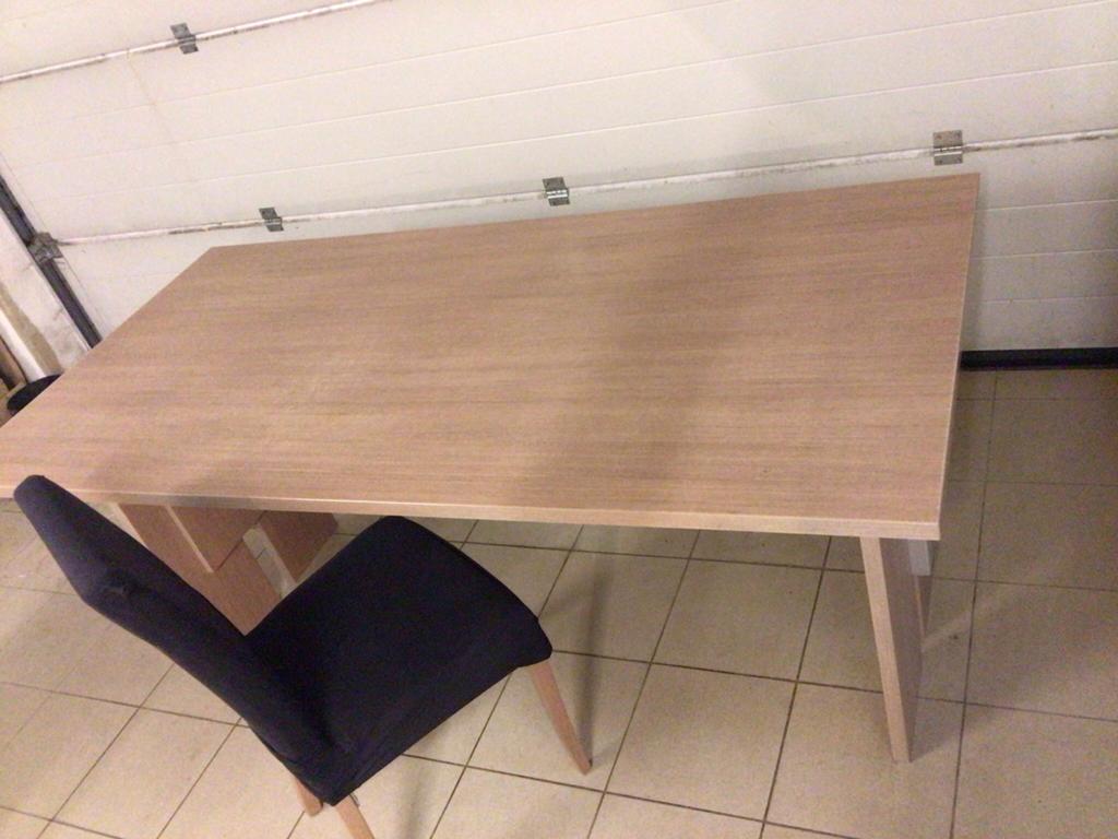 Eettafel 90 x 180 cm + 6 stoelen, Huis en Inrichting, Tafels | Eettafels, Ophalen, 50 tot 100 cm, Zo goed als nieuw, Vijf personen of meer