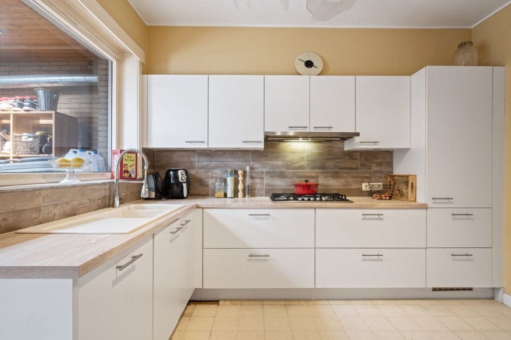 Complete keuken, Maison & Meubles, Cuisine | Cuisines complètes, Utilisé, Cuisine d'angle, Blanc, Enlèvement