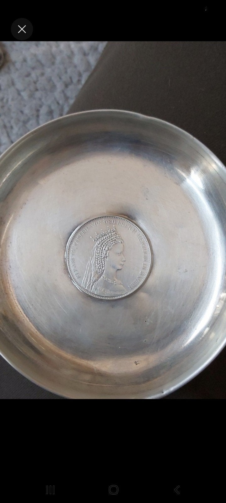 Soucoupe en argent massif 925/1000