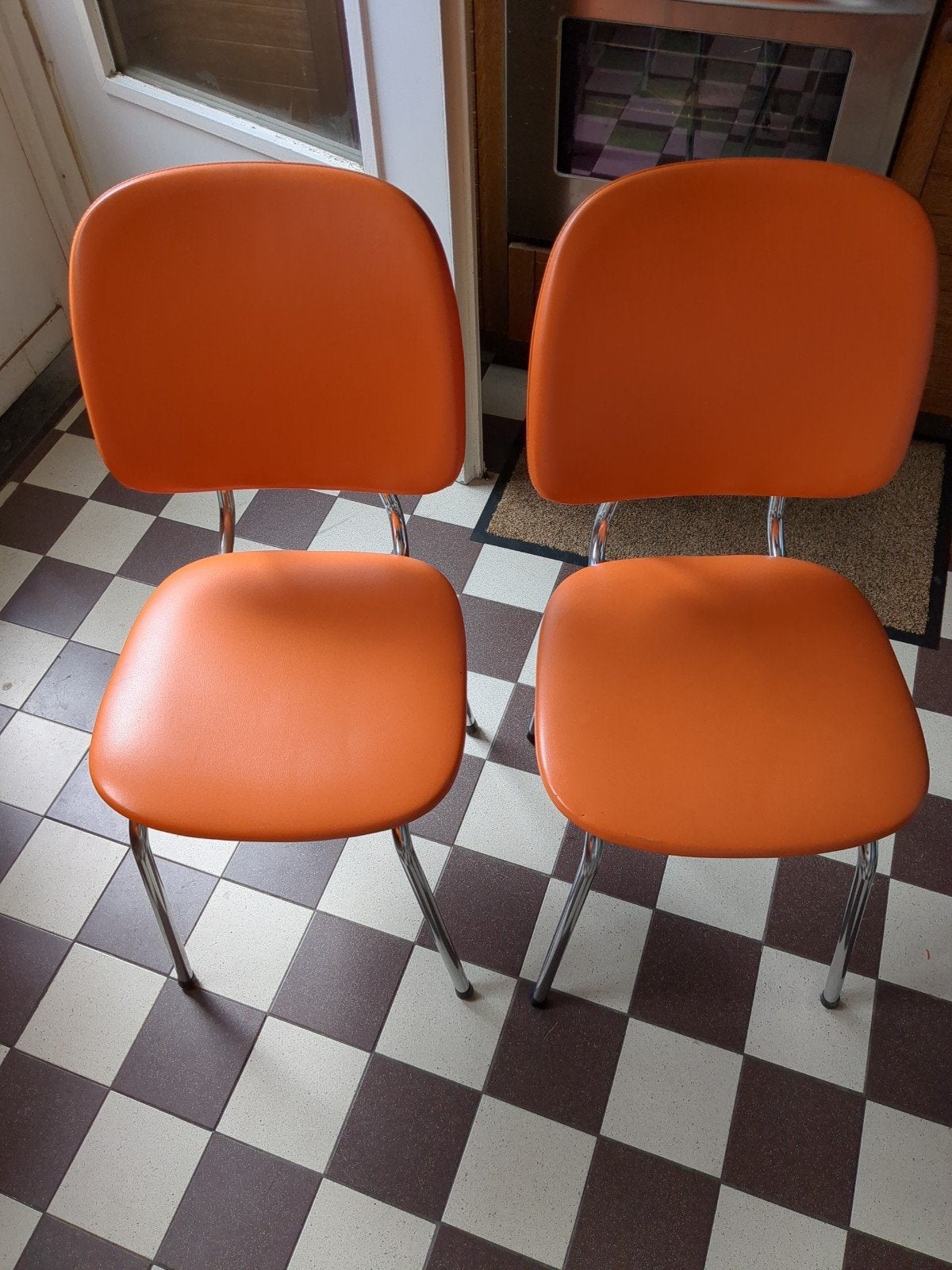 Oranje stoelen retro vintage jaren 70, Ophalen