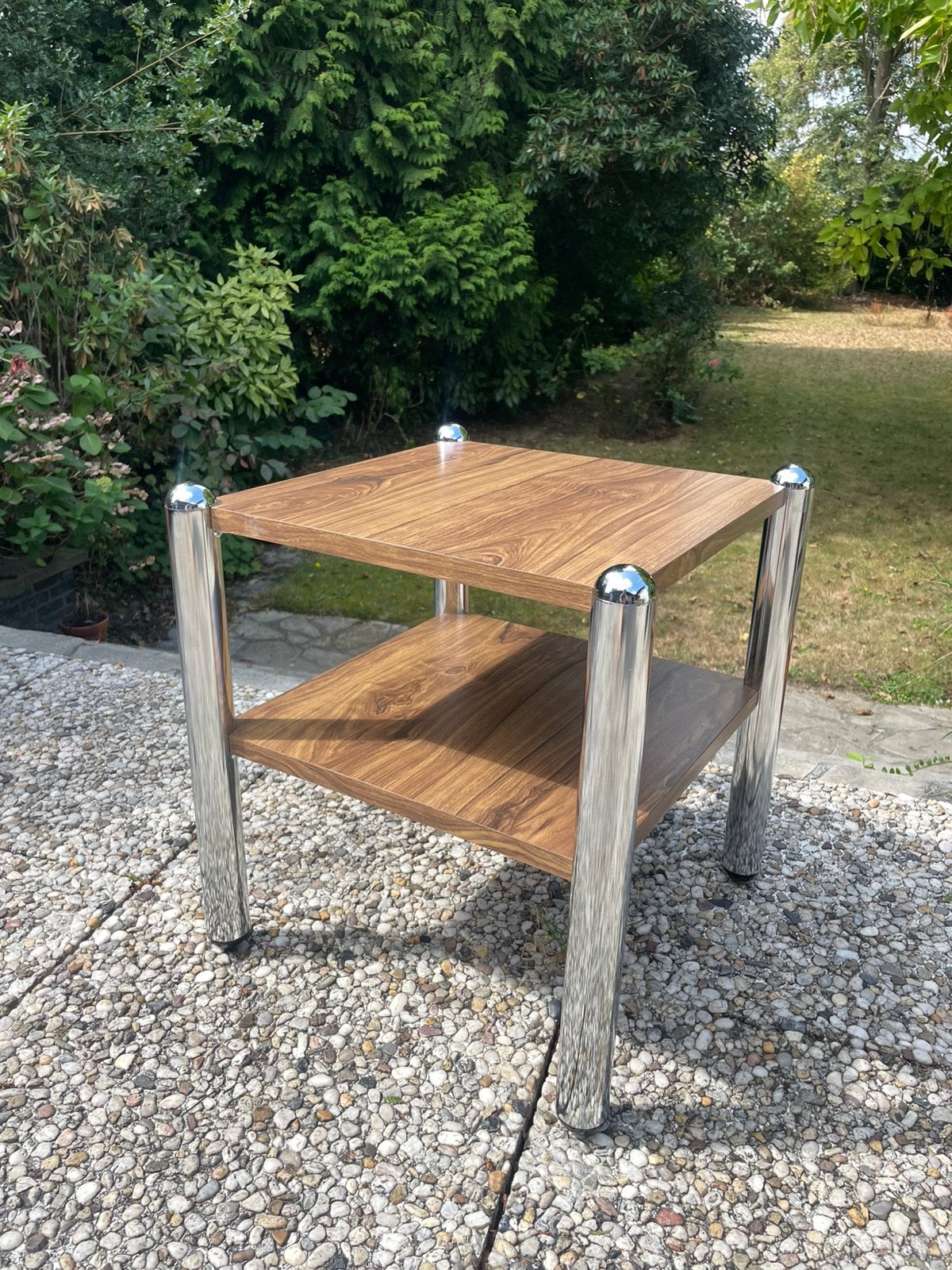 Vintage MCM space age chroom bijzettafel by ELCO, Enlèvement ou Envoi, Comme neuf