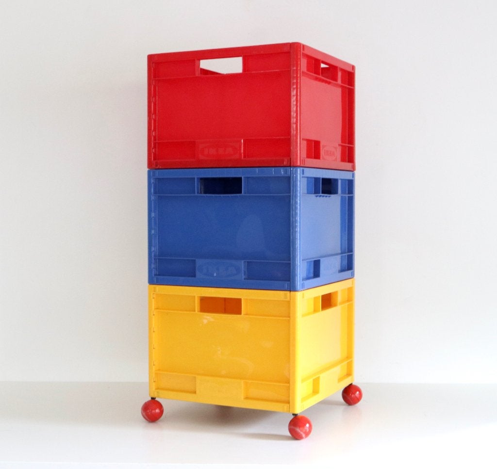 3 vintage IKEA Märd opbergkratten uit de jaren 80/90, Ophalen
