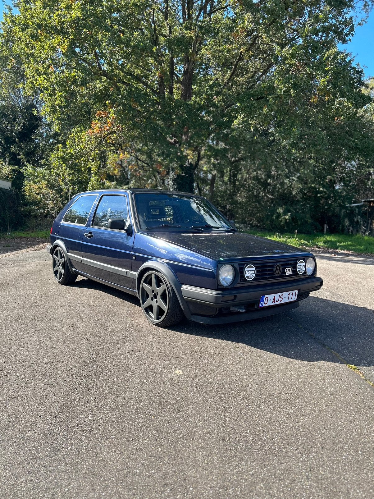 Golf 2 GTD intercooler 1990, Auto's, Voorwielaandrijving, Zwart, Blauw, Leder