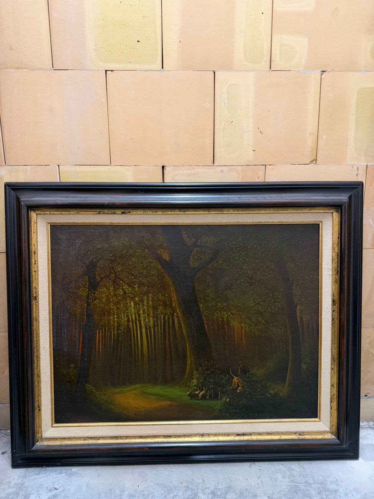 Germaan Bos - Konynejacht 1975 H en B met kader: 90cm en 102, Antiek en Kunst, Kunst | Schilderijen | Klassiek, Ophalen of Verzenden