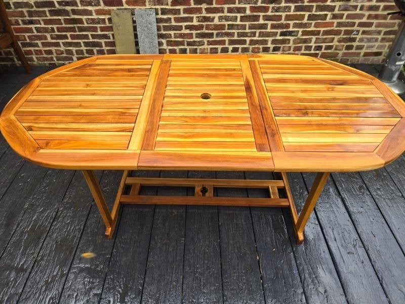 Tuintafel Tropisch hardhout 180x90, Ophalen, Zo goed als nieuw, Ovaal, Teakhout