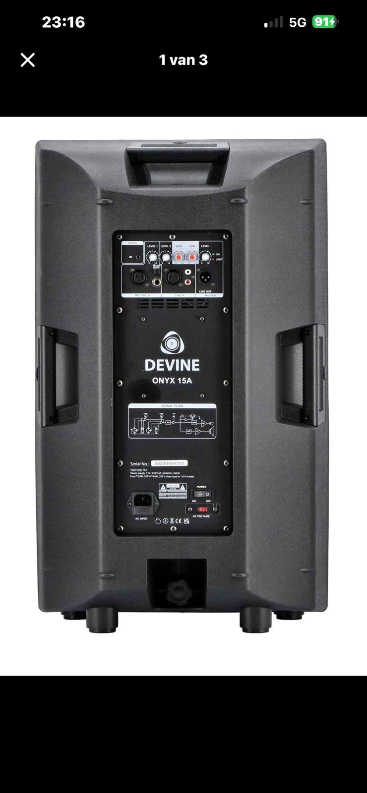 Devine Onyx 15 a. 2 stuk, Muziek en Instrumenten, Ophalen, Zo goed als nieuw