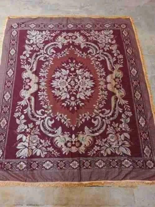 Grandfoulard glanzend bruin bordeauxrood reversibel 205/174, Enlèvement ou Envoi, Comme neuf, Marron