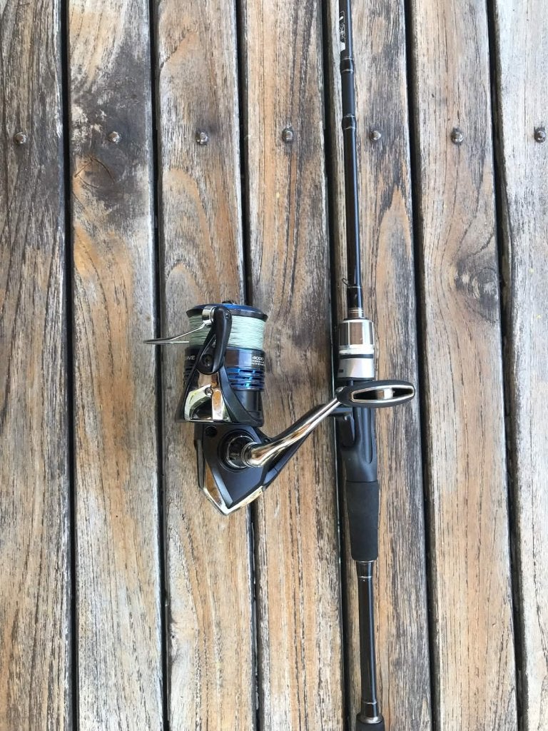 Daiwa Exceller + Shimano Nexave, Ophalen of Verzenden, Zo goed als nieuw, Complete set