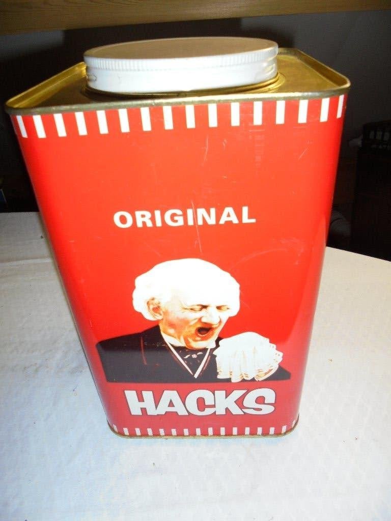 Vintage blik Hacks, Verzamelen, Blikken, Ophalen of Verzenden, Zo goed als nieuw, Overige, Overige merken