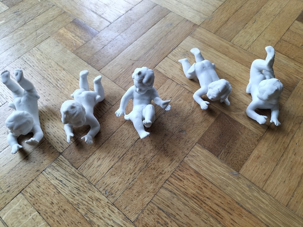 Set van vintage biscuit porseleinen putti, Ophalen of Verzenden