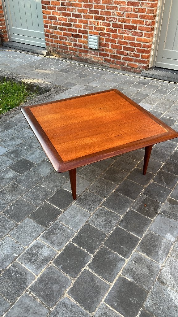 Heel mooie teak salontafel Scandinavisch design sixties, Huis en Inrichting, Ophalen, Gebruikt, 50 tot 100 cm, Vierkant