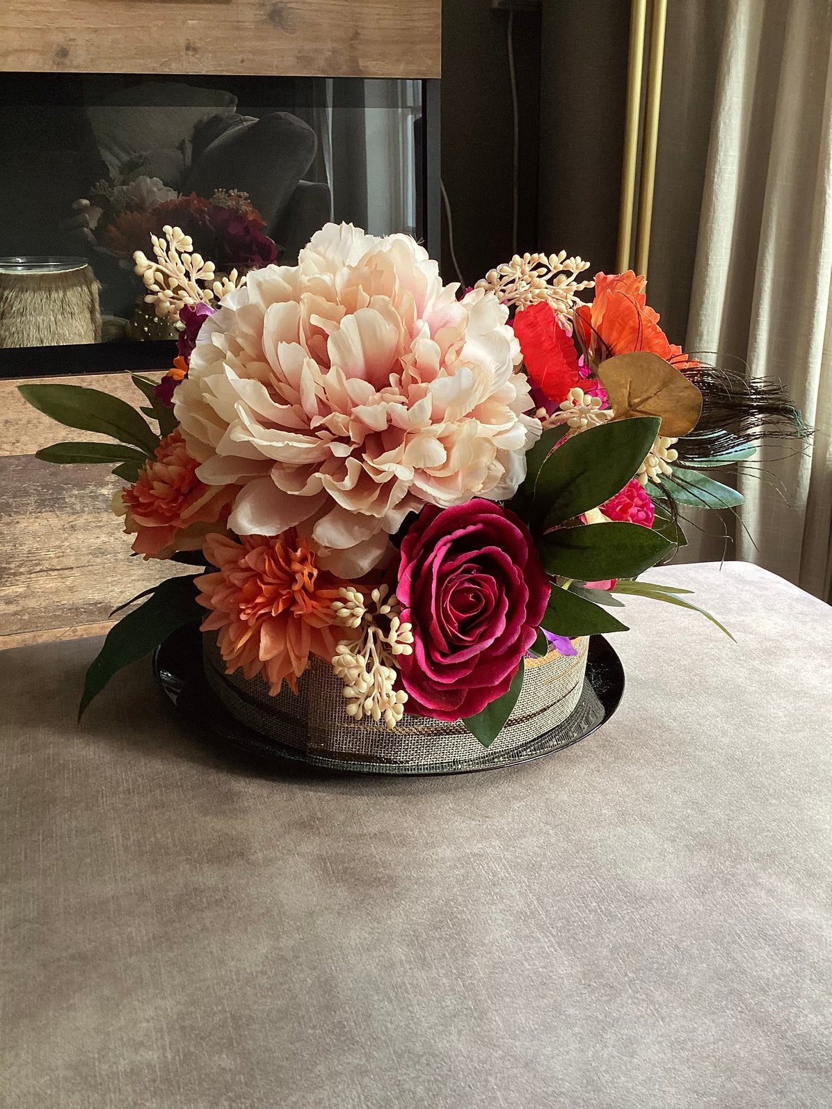Flower Fest Zijden Bloemen Taartje ByJ&S🍂, Huis en Inrichting, Binnen, Inclusief kunstbloemen, Nieuw, Ophalen of Verzenden