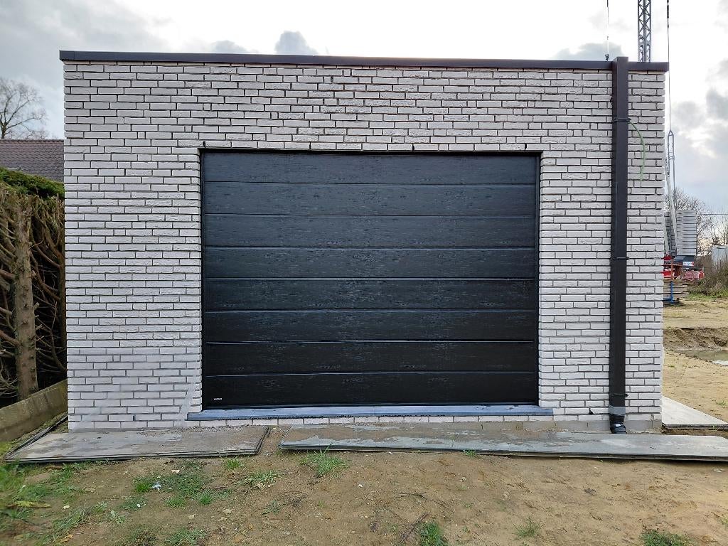 ⭐ ZWARTE SECTIONAALPOORT – HOUTNERF – VOORRAAD GARAGEPOORT ⭐, Doe-het-zelf en Bouw, Ophalen, Schuifdeur, Metaal, 120 cm of meer