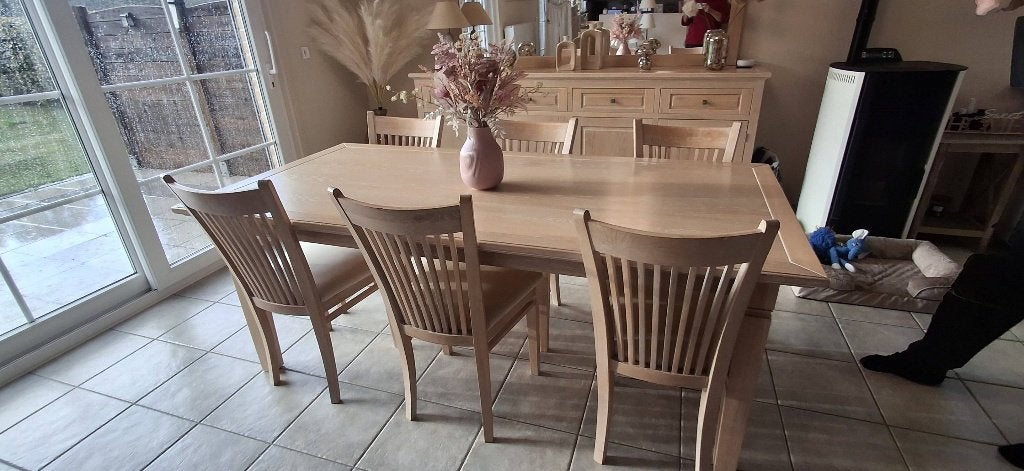Magnifique table de salle à manger en chêne + 6 chaises, Contemporain, Enlèvement, Utilisé, 50 à 100 cm