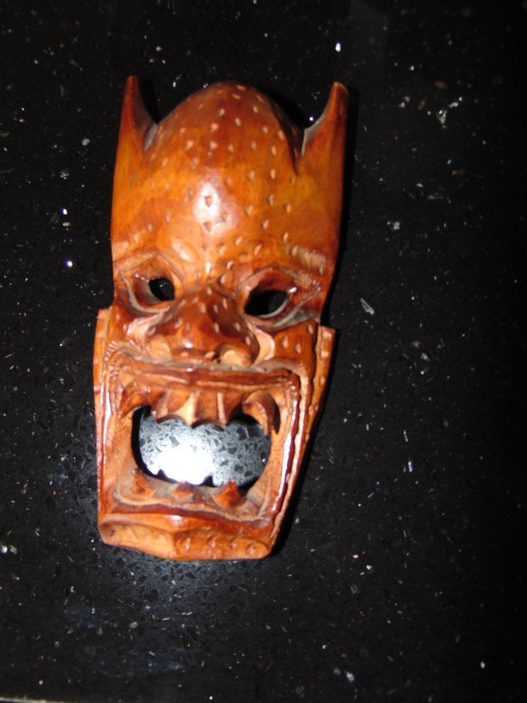 Bakunawa masker 16 cm, Brun, Enlèvement ou Envoi, Masque, Bois