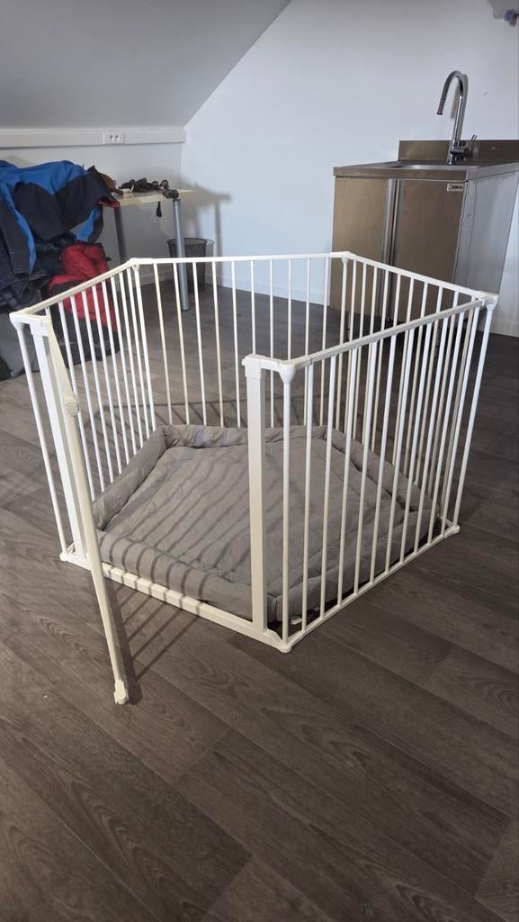 BabyDan Park / Grondbox (Wit met grijs matje), Ophalen, Zo goed als nieuw, Overige vormen, Boxkleed