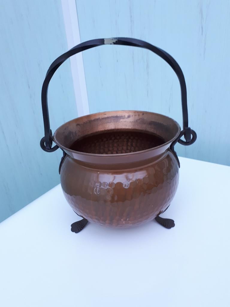 Heel mooie koperen pot cachepot hoogte 18 cm, Antiek en Kunst, Ophalen