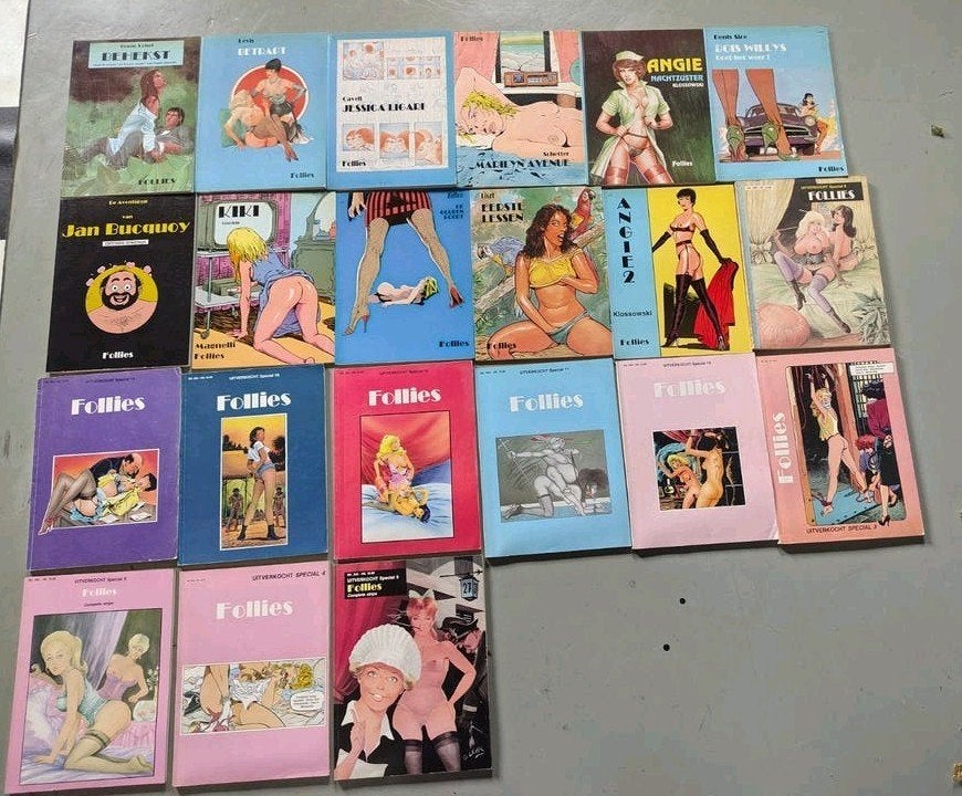 21 erotische strips Follies, Boeken, Ophalen