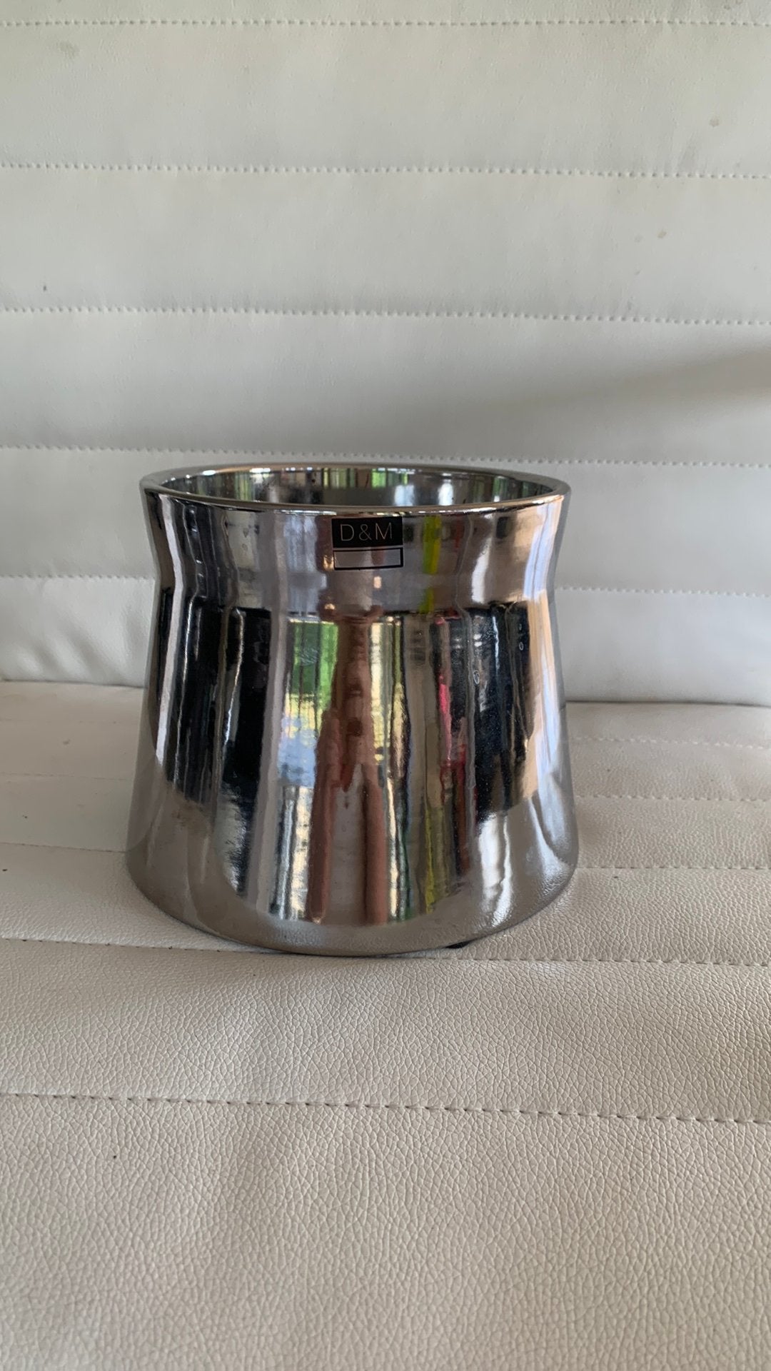 D&M bloempot Depot pot van model Diabolo  zilveren kleur, Enlèvement, Comme neuf