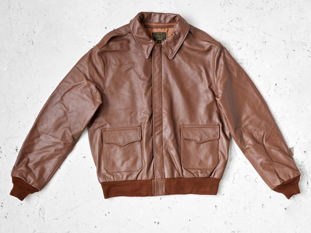 US WWII A-2 Bronco Flight Jacket Reproduction, Avi Leather, Ophalen of Verzenden, Luchtmacht, Kleding of Schoenen