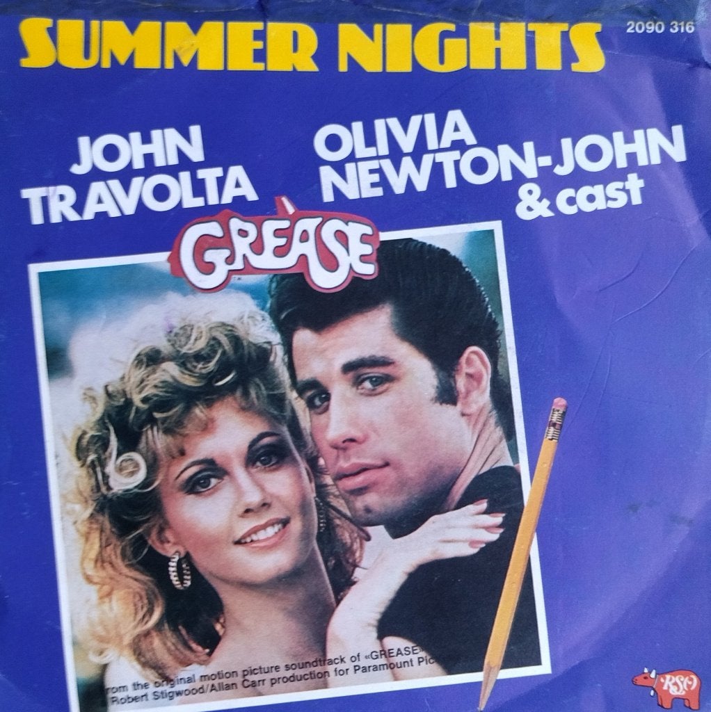 John Travolta & Olivia Newton John -  Summer nights, Cd's en Dvd's, Fotohoes, 7 inch, Ophalen of Verzenden, Zo goed als nieuw
