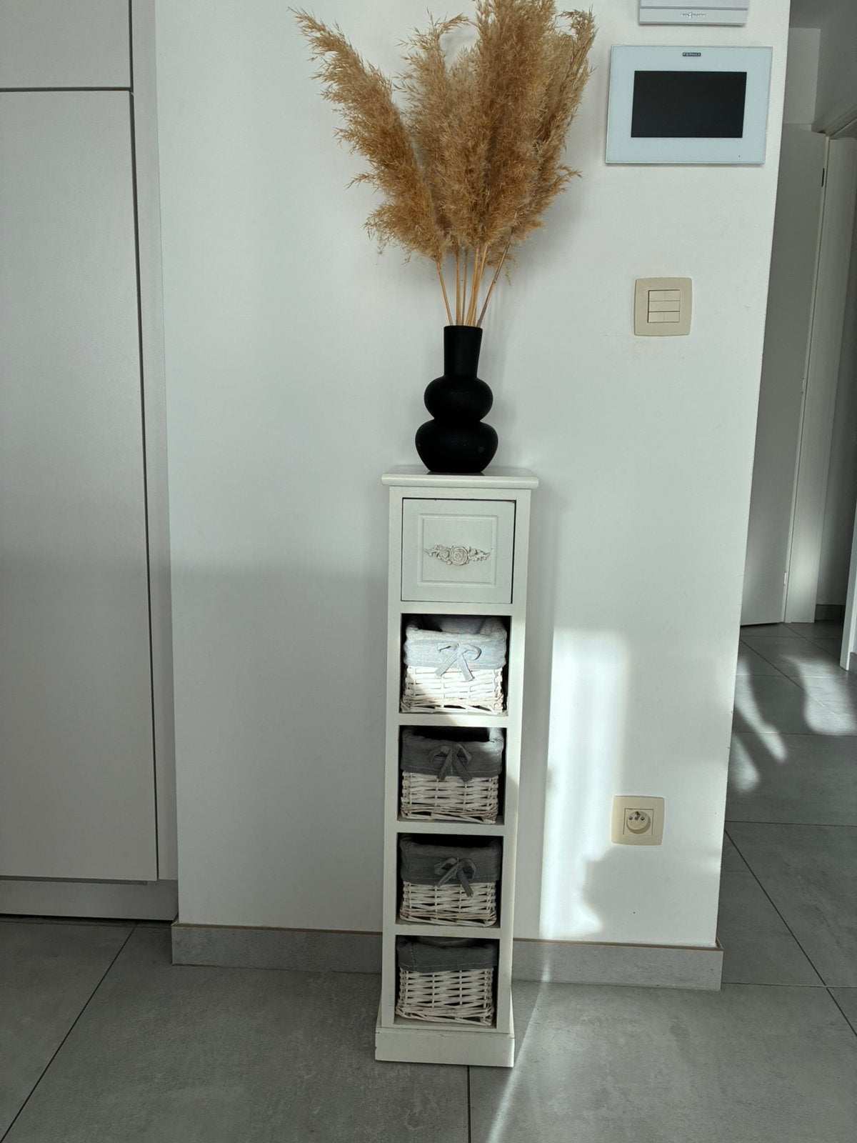 Armoire à colonne Maisons du Monde — blanc et bois, Enlèvement, Utilisé