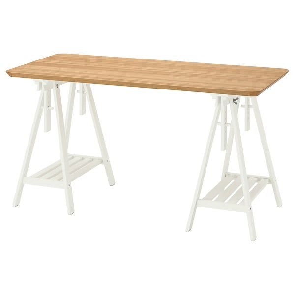 Bureau IKEA anafallare avec dossier mitteback, Scandinave, 65 cm, Bureau assis-debout, Comme neuf