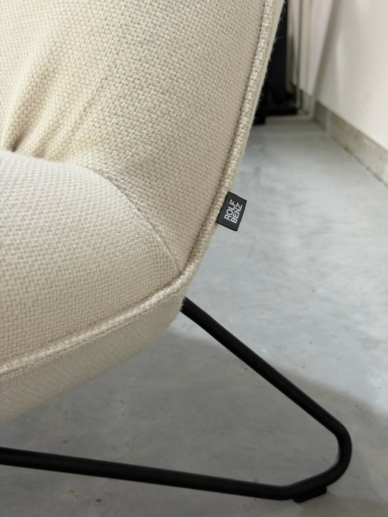 Rolf Benz Freistil 394 fauteuil - crèmekleurige stof, Huis en Inrichting, Ophalen, Gebruikt, 75 tot 100 cm, Metaal