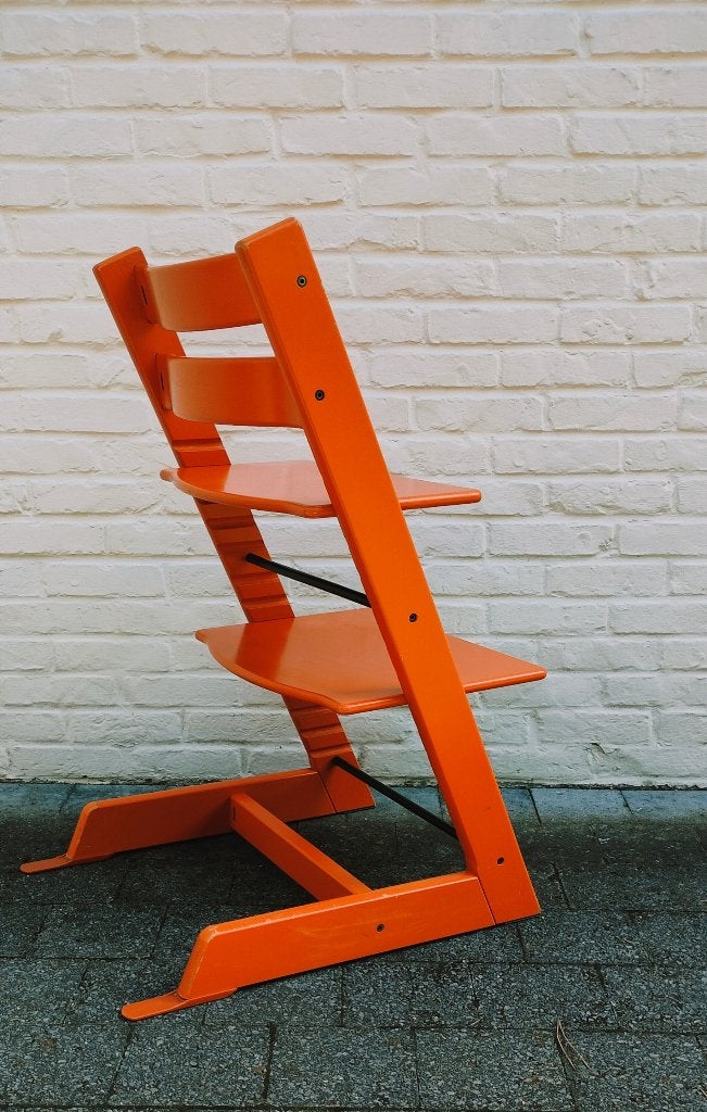 Stokke Tripp Trapp. Oranje. Kinderstoel. Meegroeistoel., Kinderen en Baby's, Ophalen, Gebruikt, Meegroeistoel, Stoelverkleiner