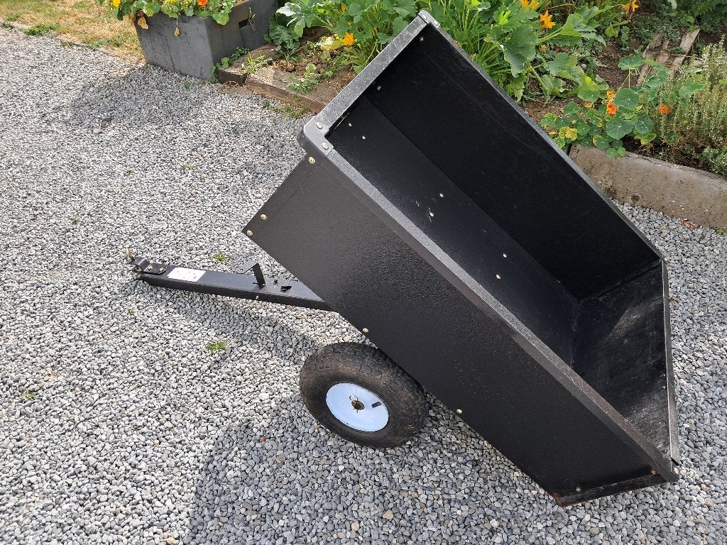 Remorque basculante pour tracteur tondeuse, Ophalen, Gebruikt