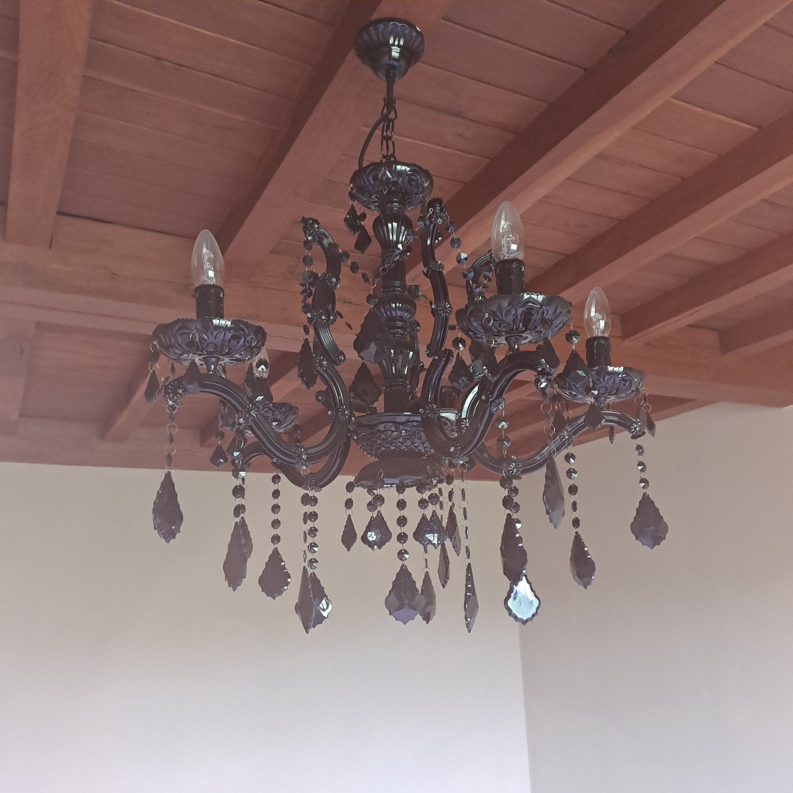3 zwarte lusters, Huis en Inrichting, Lampen | Kroonluchters, Ophalen