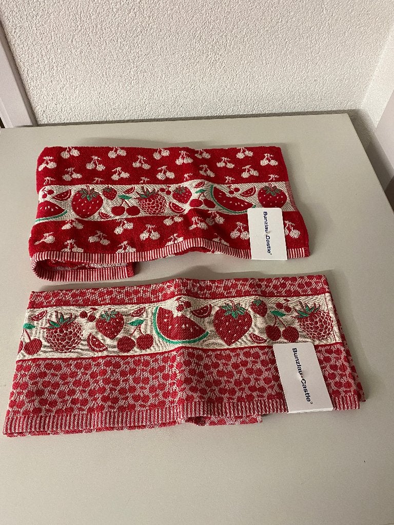 Keukentextielset Rood Fruit Bunzlau Castle, Huis en Inrichting, Katoen, Overige typen, Nieuw, Ophalen of Verzenden