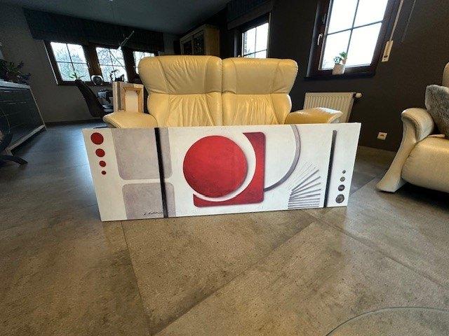 Cadre Red Fusion II de K. Kostolny 160 x 55, 125 cm ou plus, Comme neuf, Enlèvement, Bois