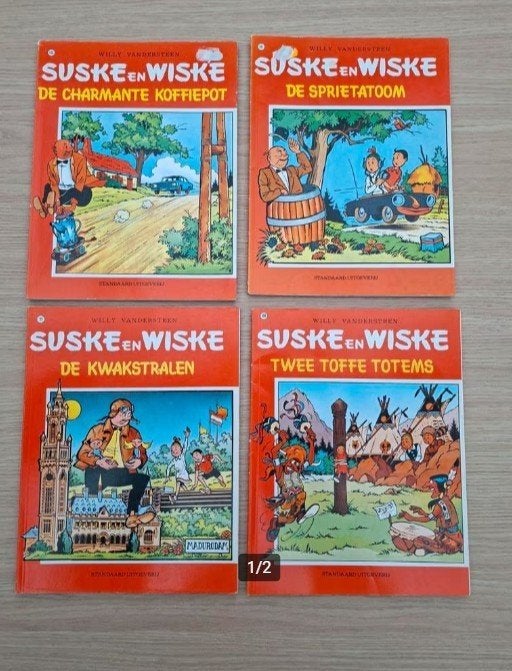 4 strips Suske en Wiske: nr 99, 106, 107 en 108, Ophalen of Verzenden, Gelezen