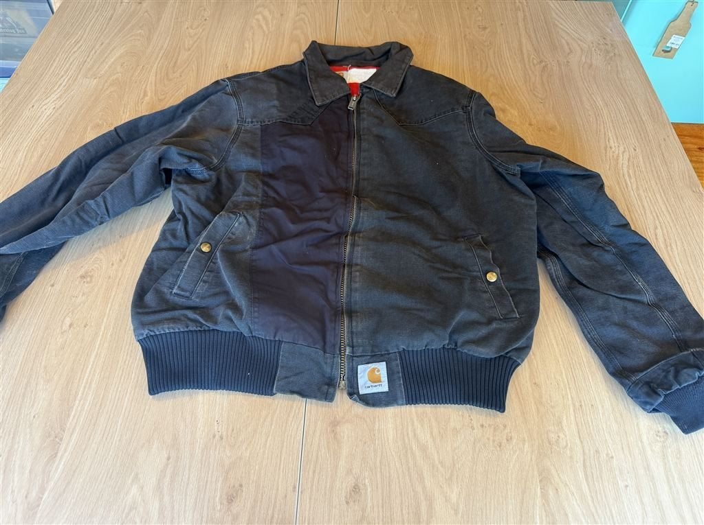 Carhartt Santa Fe Herenjas Grijs met Fleecevoering, Kleding | Heren, Jassen | Winter, Ophalen of Verzenden, Zo goed als nieuw