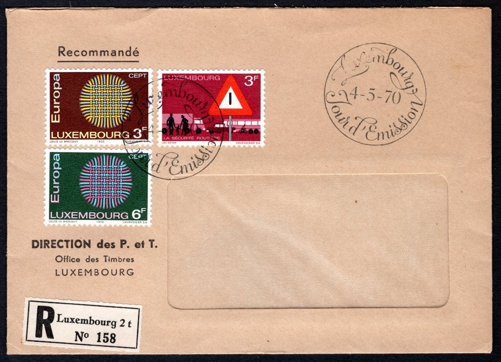 LUXEMBOURG Yt. 757/759 FDC 1970, Envoi, Luxembourg, Affranchi