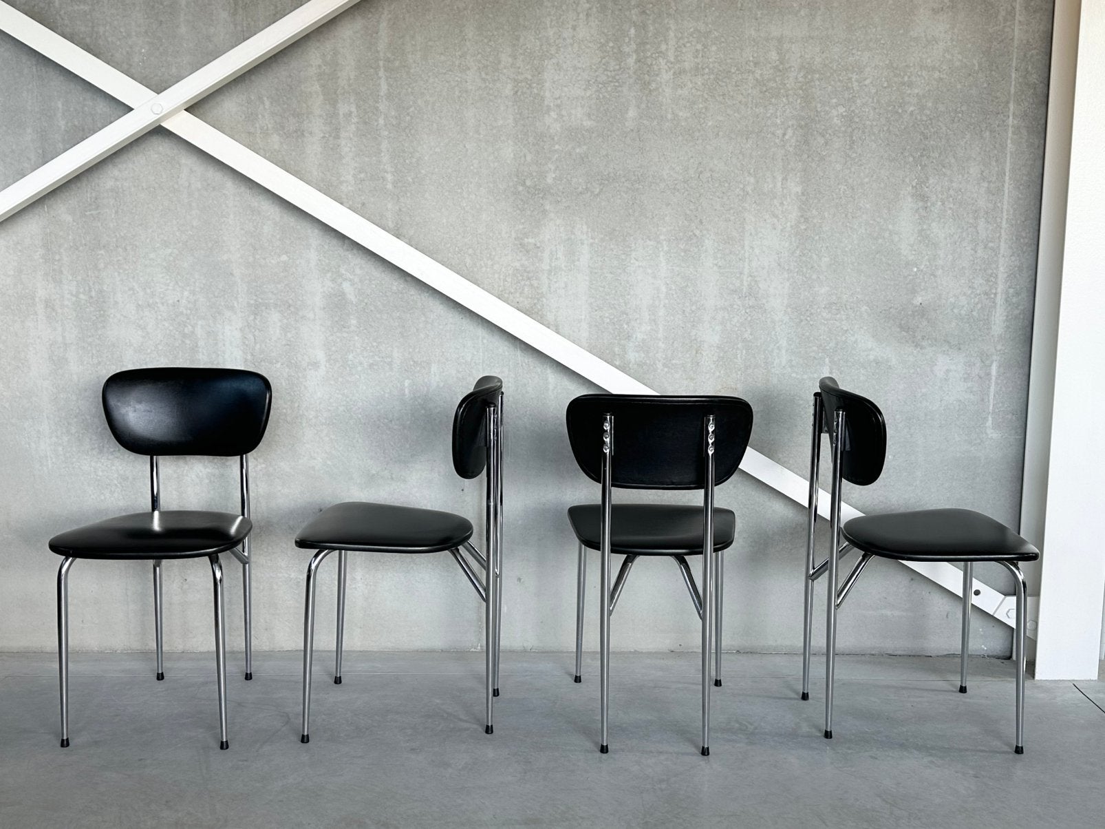 Vintage chroom eetkamerstoelen, Ophalen