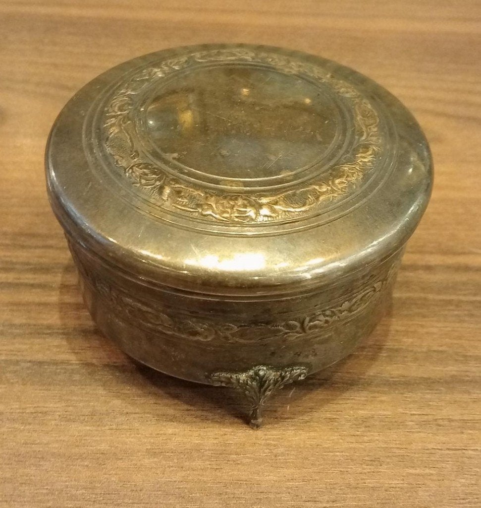 Antiek verzilverd juwelen doosje., Antiek en Kunst, Ophalen of Verzenden