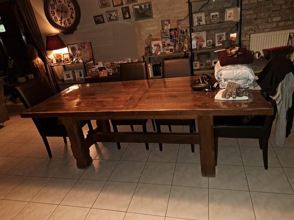 Table de salle à manger robuste rustique, Rustiek, Comme neuf, Enlèvement, 50 à 100 cm