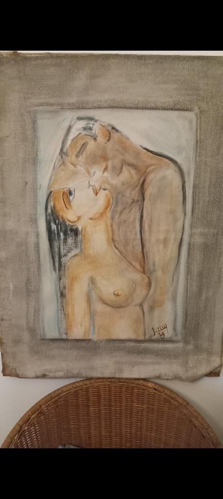 Gesigneerde tafel, Antiek en Kunst, Kunst | Schilderijen | Klassiek, Ophalen of Verzenden